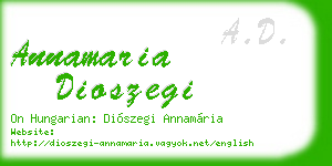 annamaria dioszegi business card